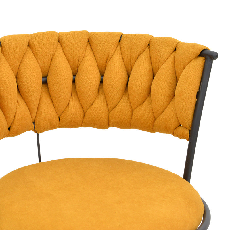 Σκαμπό Μπαρ Alkia I Ύφασμα σε Κίτρινη Απόχρωση - Πόδι Μαύρο Μέταλλο 50x56x95