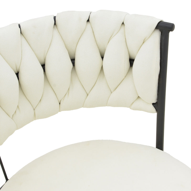 Σκαμπό Μπαρ Alkia I Ύφασμα σε Εκρού Απόχρωση - Πόδι Μαύρο Μέταλλο 50x56x95