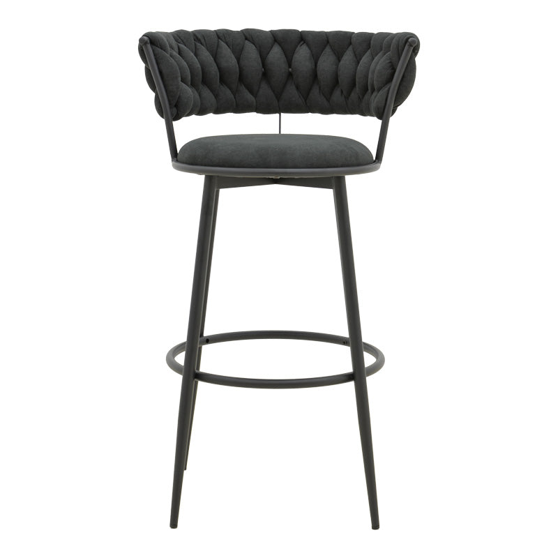 Σκαμπό Μπαρ Alkia I Ύφασμα σε Μαύρη Απόχρωση - Πόδι Μαύρο Μέταλλο 50x56x95