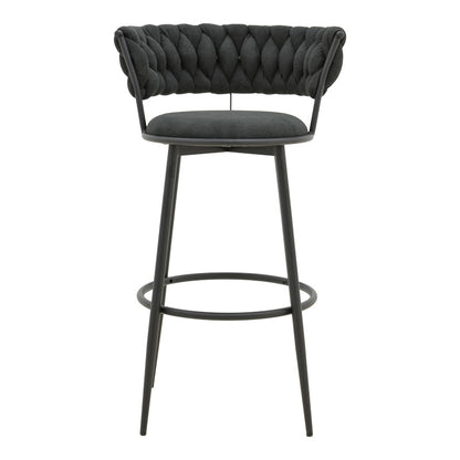 Σκαμπό Μπαρ Alkia I Ύφασμα σε Μαύρη Απόχρωση - Πόδι Μαύρο Μέταλλο 50x56x95