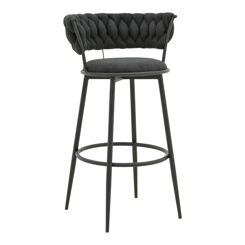 Σκαμπό Μπαρ Alkia I Ύφασμα σε Μαύρη Απόχρωση - Πόδι Μαύρο Μέταλλο 50x56x95