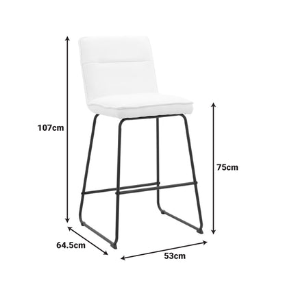 Σκαμπό Μπαρ Essential Ύφασμα Μπεζ-Πόδι Μάυρο Μεταλλικό 53x64.5x107