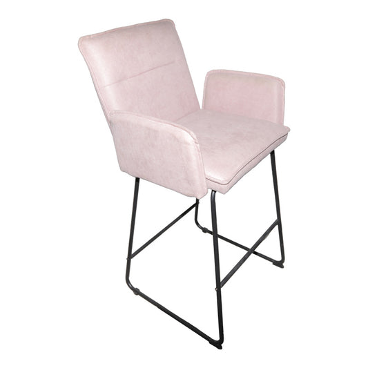 Σκαμπό Μπαρ Essential Ύφασμα Σαπιο Μήλο-Πόδι Μαύρο Μεταλλικό 57x64.5x107