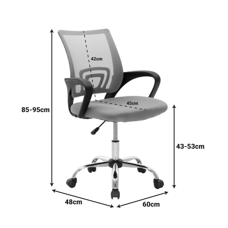 Καρέκλα Γραφείου Berto II με Ανάκλιση Ύφασμα Mesh σε Ροζ Απόχρωση 60x48x85-95