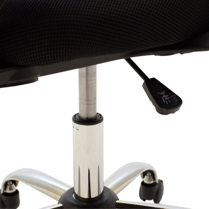 Καρέκλα Γραφείου Berto II με Ανάκλιση Ύφασμα Mesh σε Μπλε-Μαύρη Απόχρωση και Βάση Χρωμίου 60x48x85-95