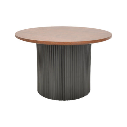 Tραπέζια Σαλονιού Dovel MDF Σετ 2 Τεμ. Καρυδί-Μαύρο Μέταλλο
