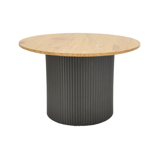 Τραπέζια Σαλονιού Dovel MDF Σετ 2 Τεμ Sonoma-Μαύρο Μέταλλο