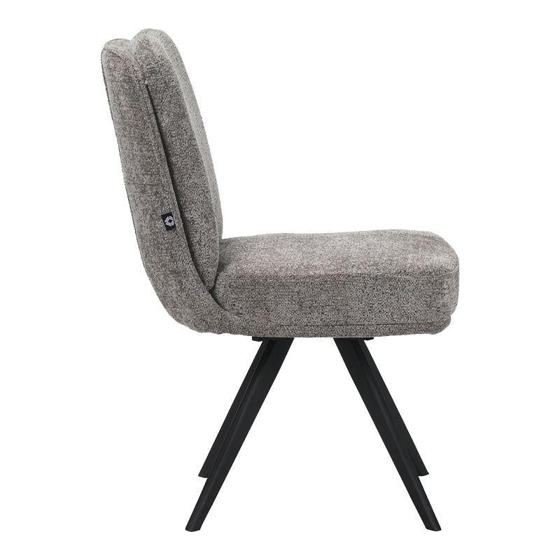 Καρέκλα Περιστρεφόμενη Novo Ύφασμα Γκρι Μπουκλέ-Πόδια Μαύρο Μεταλλικό 65.5x50x90
