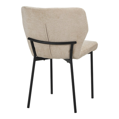 Καρέκλα Mavier Ύφασμα Μπεζ-Πόδια Μαύρο Μεταλλικό 48x61.5x82