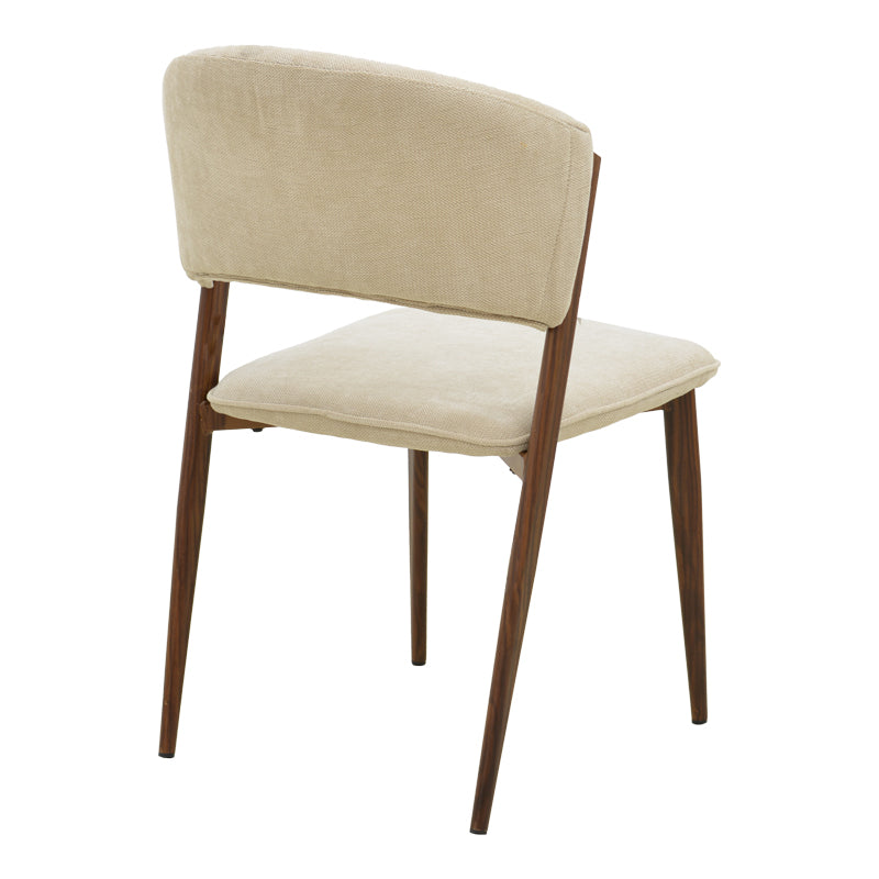 Dolez Chair Beige Fabric-Walnut Leg Metal 49x58.5x82