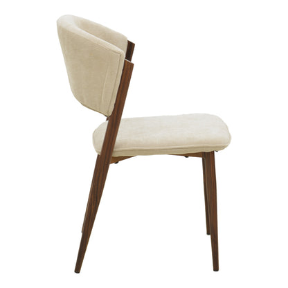 Dolez Chair Beige Fabric-Walnut Leg Metal 49x58.5x82