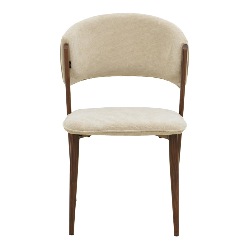 Dolez Chair Beige Fabric-Walnut Leg Metal 49x58.5x82