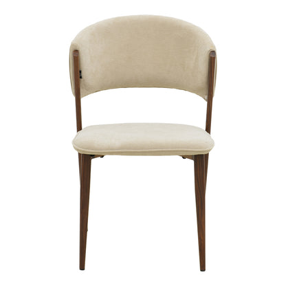 Dolez Chair Beige Fabric-Walnut Leg Metal 49x58.5x82