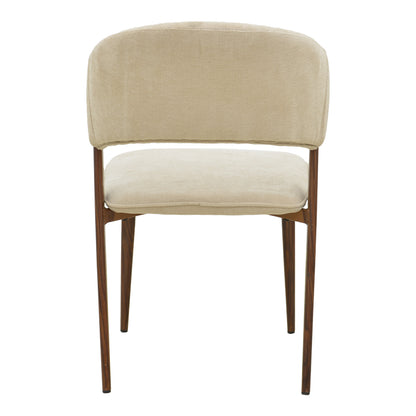 Dolez Chair Beige Fabric-Walnut Leg Metal 49x58.5x82