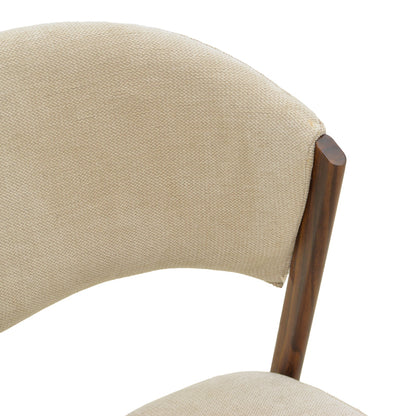 Dolez Chair Beige Fabric-Walnut Leg Metal 49x58.5x82