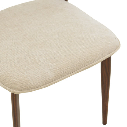 Dolez Chair Beige Fabric-Walnut Leg Metal 49x58.5x82