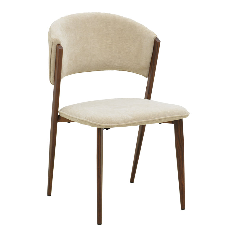 Dolez Chair Beige Fabric-Walnut Leg Metal 49x58.5x82
