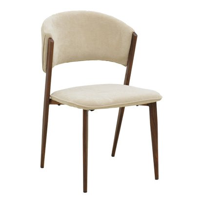 Dolez Chair Beige Fabric-Walnut Leg Metal 49x58.5x82