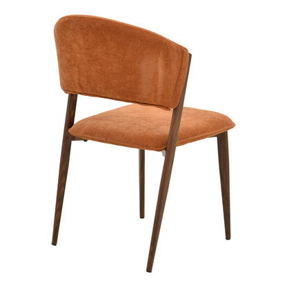 Καρέκλα Dolez Terracotta Ύφασμα-Πόδι Καρυδί Μέταλλο 49x58.5x82