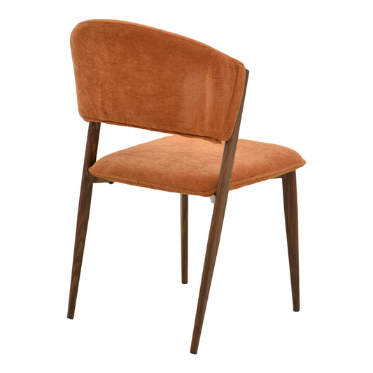 Καρέκλα Dolez Terracotta Ύφασμα-Πόδι Καρυδί Μέταλλο 49x58.5x82