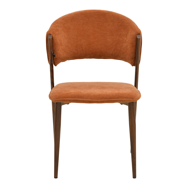 Καρέκλα Dolez Terracotta Ύφασμα-Πόδι Καρυδί Μέταλλο 49x58.5x82