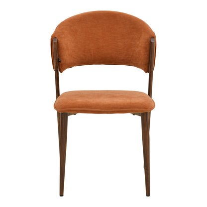 Καρέκλα Dolez Terracotta Ύφασμα-Πόδι Καρυδί Μέταλλο 49x58.5x82