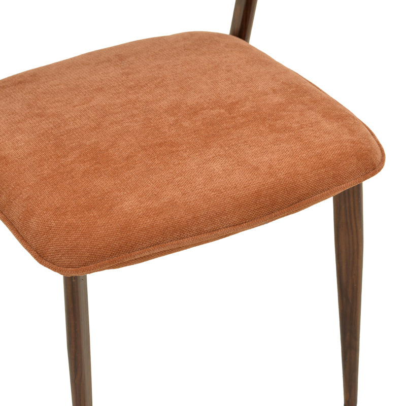 Καρέκλα Dolez Terracotta Ύφασμα-Πόδι Καρυδί Μέταλλο 49x58.5x82