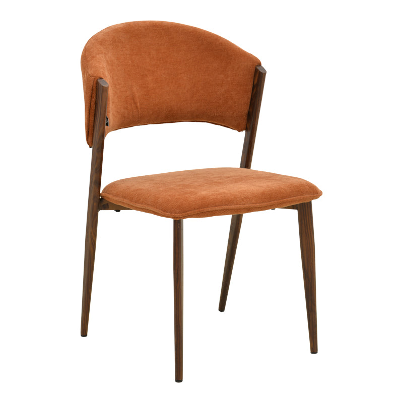 Καρέκλα Dolez Terracotta Ύφασμα-Πόδι Καρυδί Μέταλλο 49x58.5x82