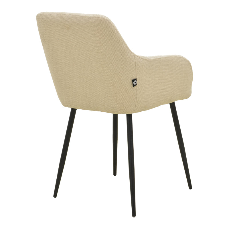 Armchair Zerfia Beige Fabric-Black Metal Leg 43x59.5x85