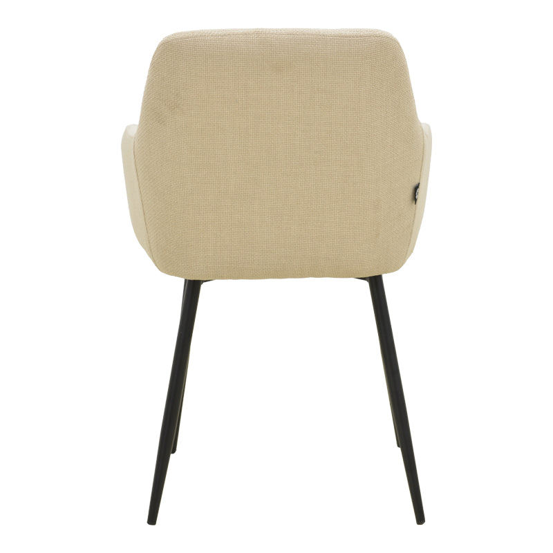 Armchair Zerfia Beige Fabric-Black Metal Leg 43x59.5x85