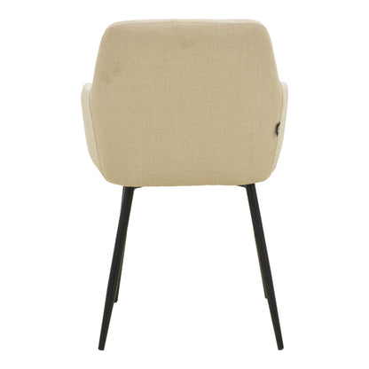 Armchair Zerfia Beige Fabric-Black Metal Leg 43x59.5x85