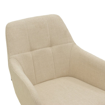 Armchair Zerfia Beige Fabric-Black Metal Leg 43x59.5x85