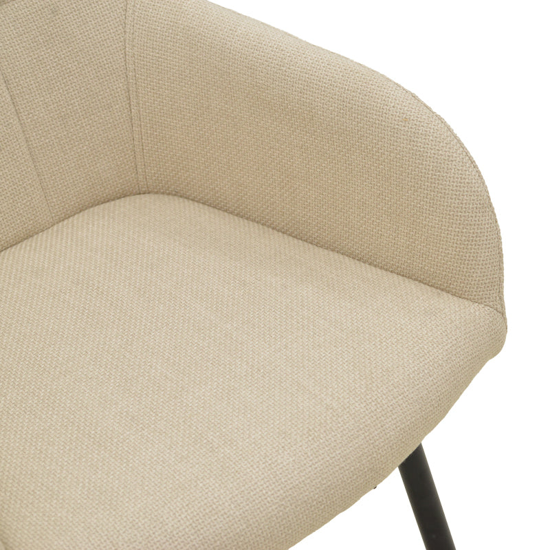 Armchair Zerfia Beige Fabric-Black Metal Leg 43x59.5x85