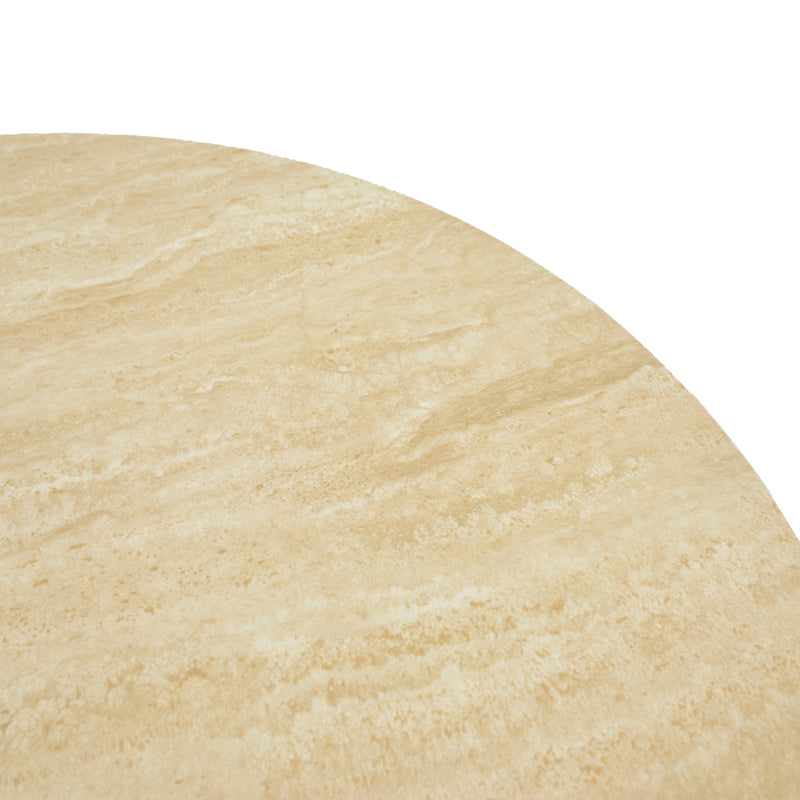 Τραπέζι Franzel Sintered Stone σε Όψη Τραβερτίνας-MDF Καρυδί Φ120x75