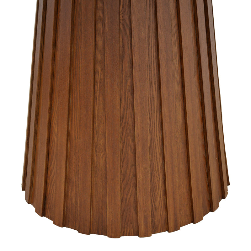 Franzel Sintered Stone Marble-Look Dining Table with Natural MDF Base Φ120x75