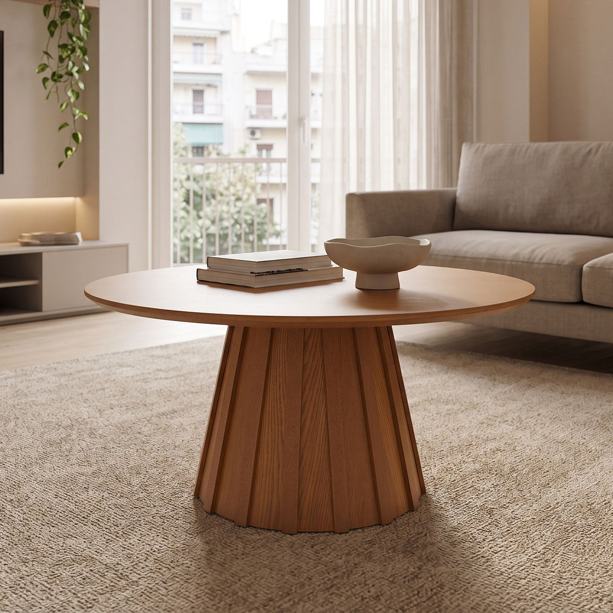 Franzel Living Room Table MDF Walnut Φ80x40