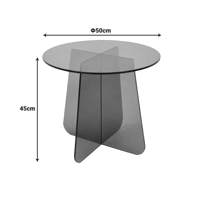 Cleary Side Table Tempered 8mm Anthracite Glass Φ50x45