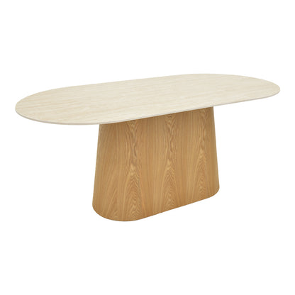 Karlino Sintered Stone Travertine Look Table - MDF in Natural Shade 180x90x76
