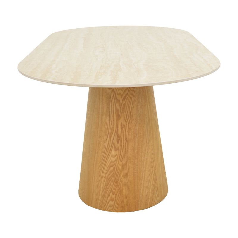 Karlino Sintered Stone Travertine Look Table - MDF in Natural Shade 180x90x76
