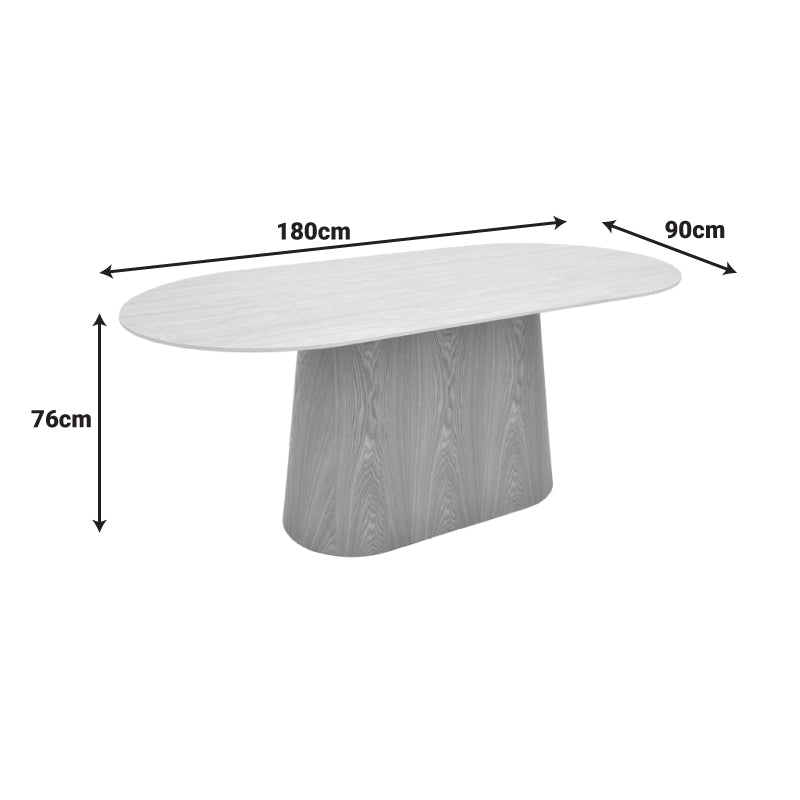 Karlino Sintered Stone Travertine Look Table - MDF in Natural Shade 180x90x76