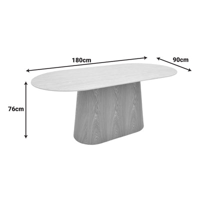 Karlino Sintered Stone Travertine Look Table - MDF in Natural Shade 180x90x76