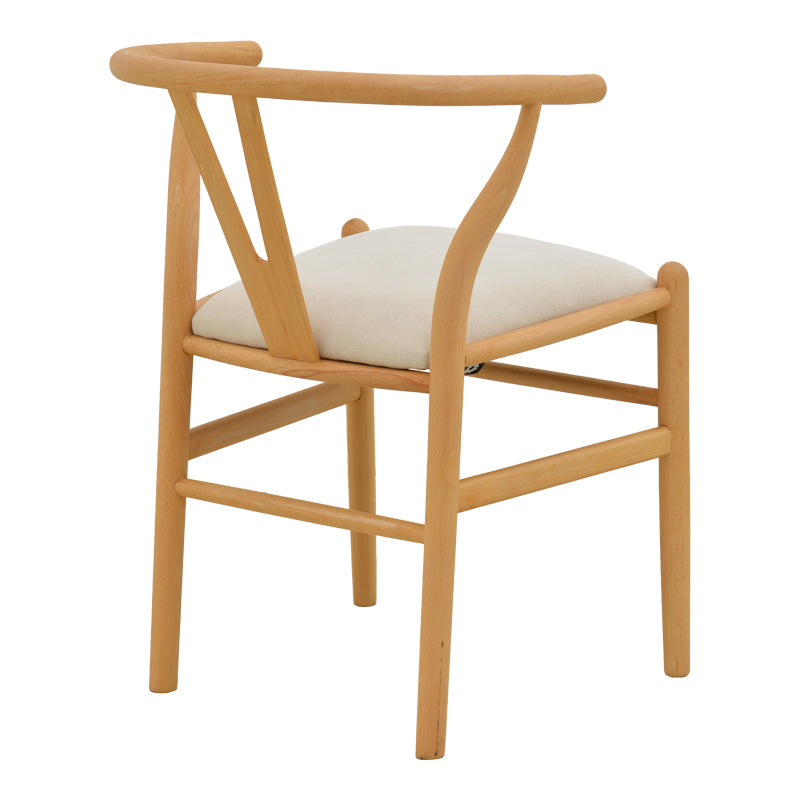 Wishbone Chair Rubberwood-Fabric in Natural-Beige 51x58x73