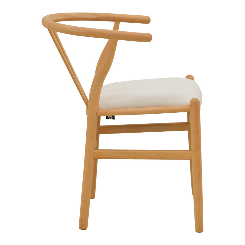 Wishbone Chair Rubberwood-Fabric in Natural-Beige 51x58x73