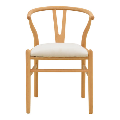 Wishbone Chair Rubberwood-Fabric in Natural-Beige 51x58x73