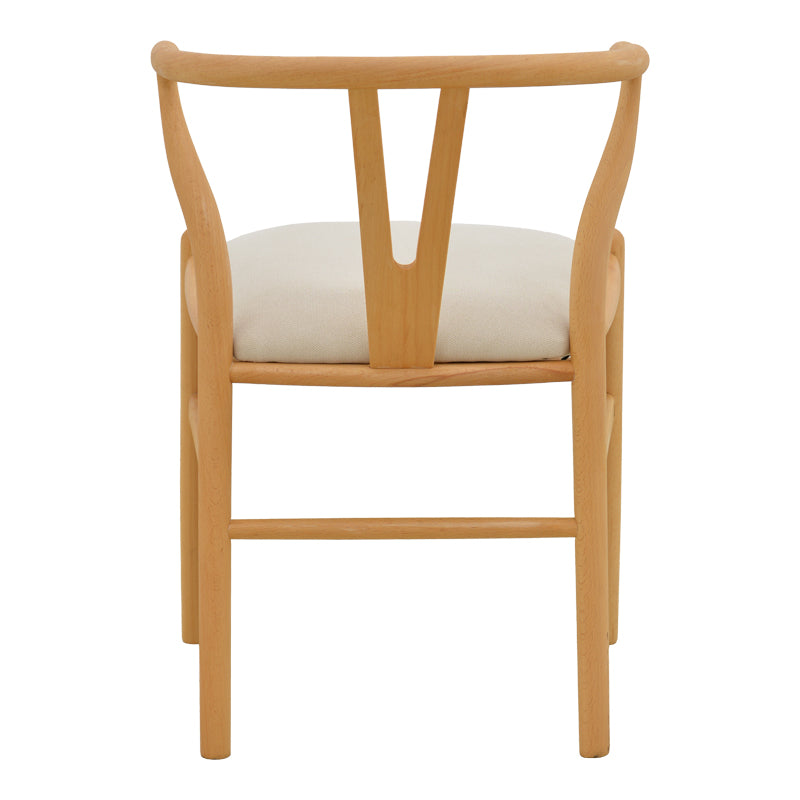 Wishbone Chair Rubberwood-Fabric in Natural-Beige 51x58x73