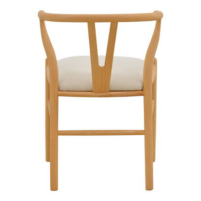 Wishbone Chair Rubberwood-Fabric in Natural-Beige 51x58x73
