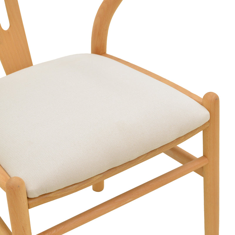 Wishbone Chair Rubberwood-Fabric in Natural-Beige 51x58x73