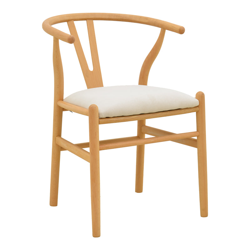 Wishbone Chair Rubberwood-Fabric in Natural-Beige 51x58x73