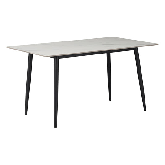 Τραπέζι Gustas Λευκό Μαρμάρου Sintered Stone-Μαύρο Μέταλλο 160x80x76