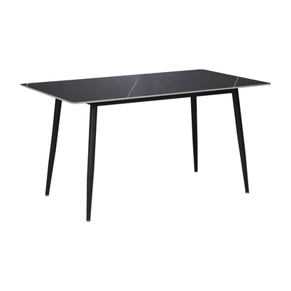 Τραπέζι Gustas Μαύρο Μαρμάρου Sintered Stone-Μαύρο Μέταλλο 120x80x76
